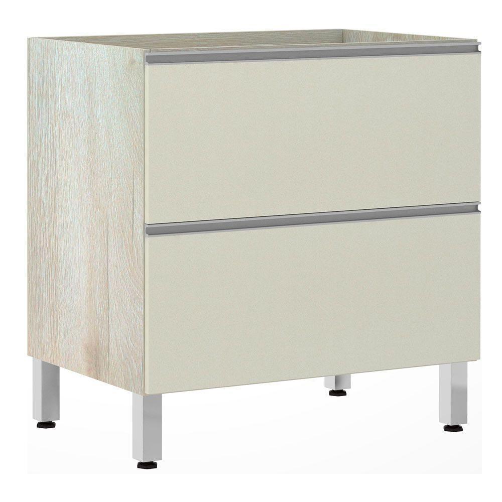 Balcão Sem Tampo 80cm Misto Basculante Lis Legno Crem e Kashmir - 1