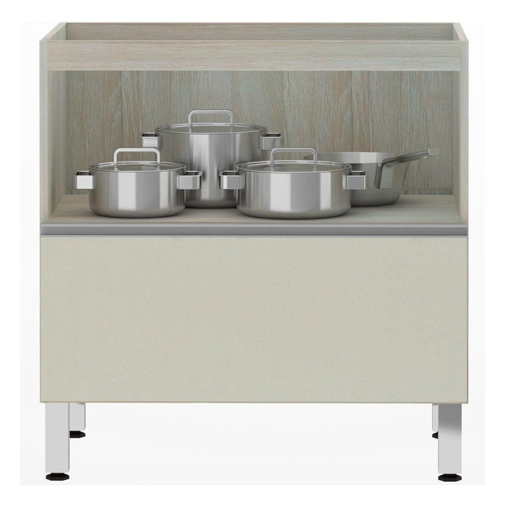 Balcão Sem Tampo 80cm Misto Basculante Lis Legno Crem e Kashmir - 3