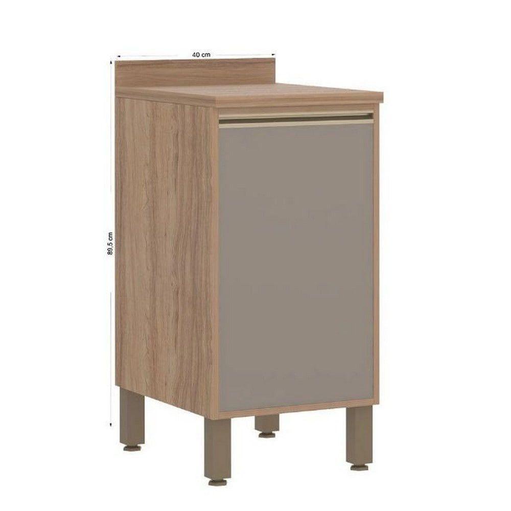 Balcão De Cozinha Yara Com 1 Porta 40Cm Luciane Vanilla/Grafite - 2