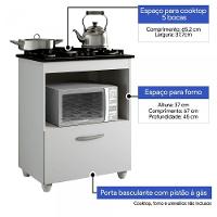 Balcão Cooktop 5 Bocas Salvia Kaiki Móveis Branco