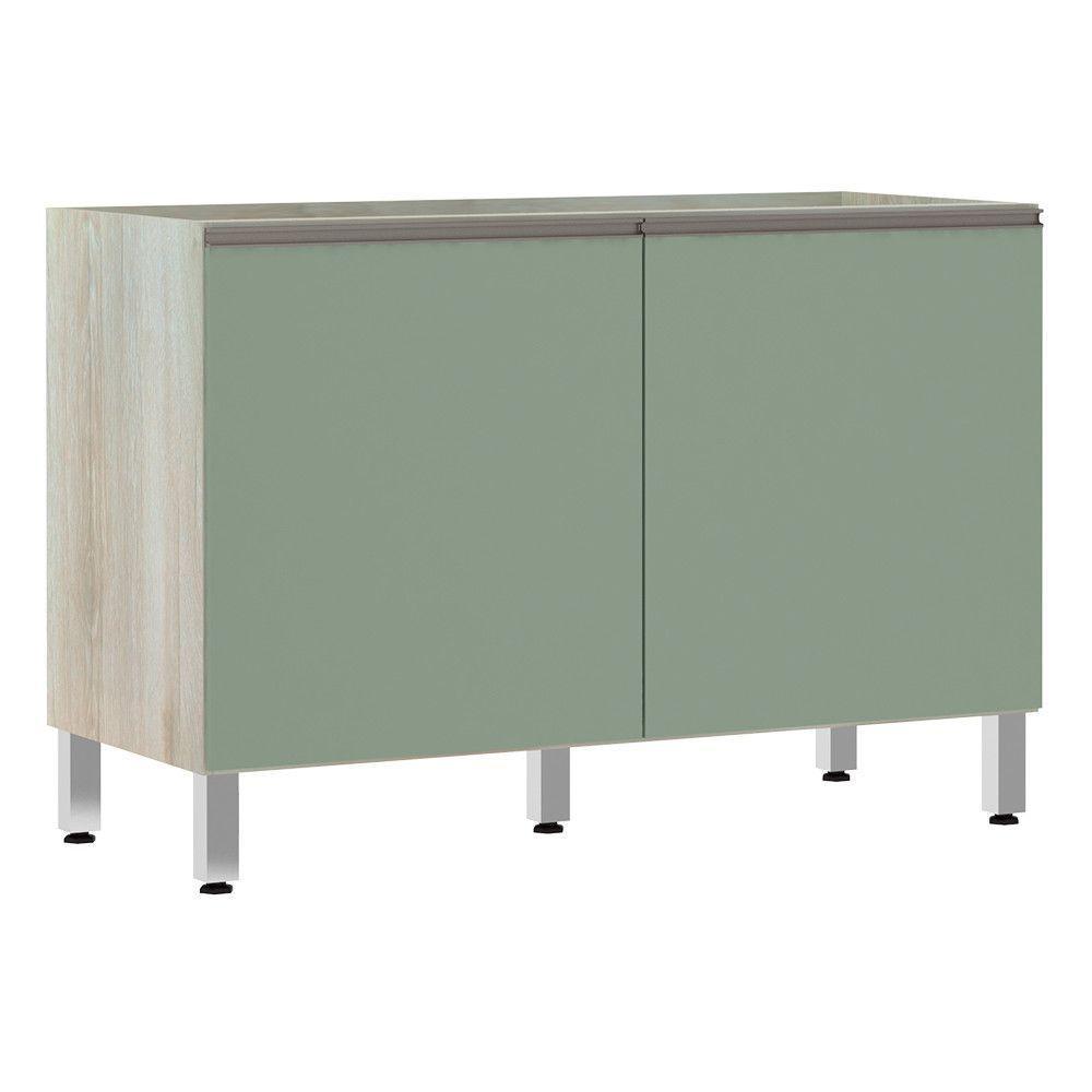 Balcão De Pia Sem Tamp 120cm Luci Legno Crem e Verde Jade - 1