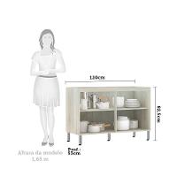 Balcão De Pia Sem Tamp 120cm Luci Legno Crem e Verde Jade - 3