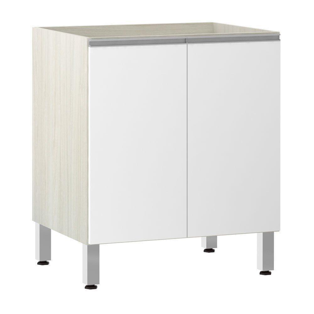 Balcão Sem Tampo 70cm Lis Legno Crem e Branco Mat - 1