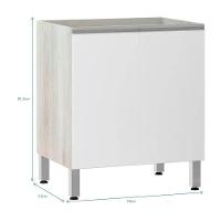 Balcão Sem Tampo 70cm Lis Legno Crem e Branco Mat - 2