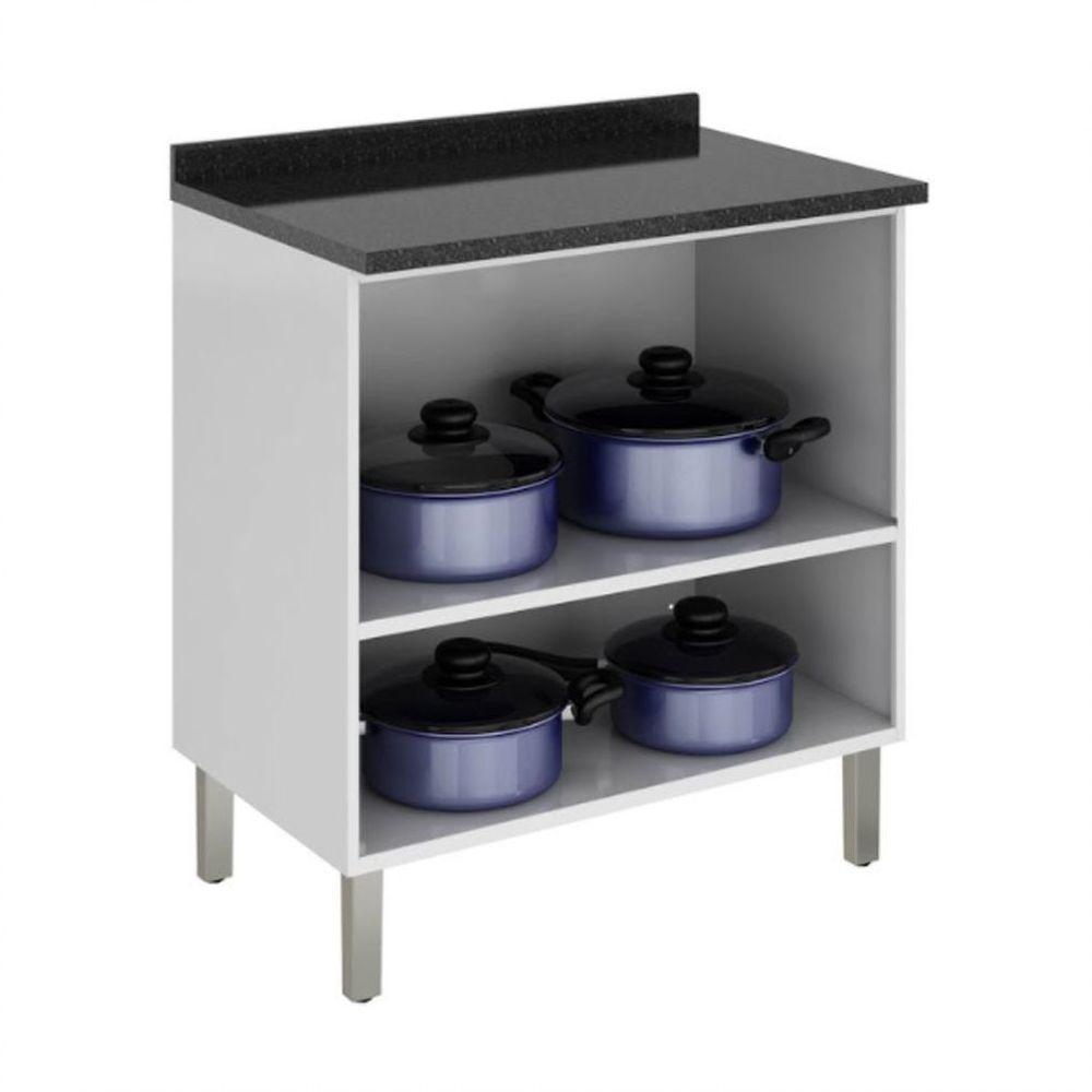 Balcão Itatiaia 2 Portas Com Tampo Tarsila Ig2a-80 Branco - 2