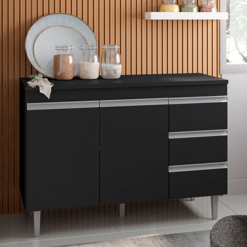 Bancada Tamires 1,2 Preto Sem Tampo - 1