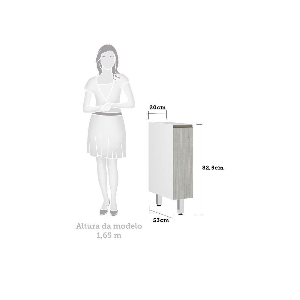 Balcão Sem Tampo 20cm Branco Com Concreto - 2