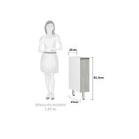 Balcão Sem Tampo 20cm Branco Com Concreto