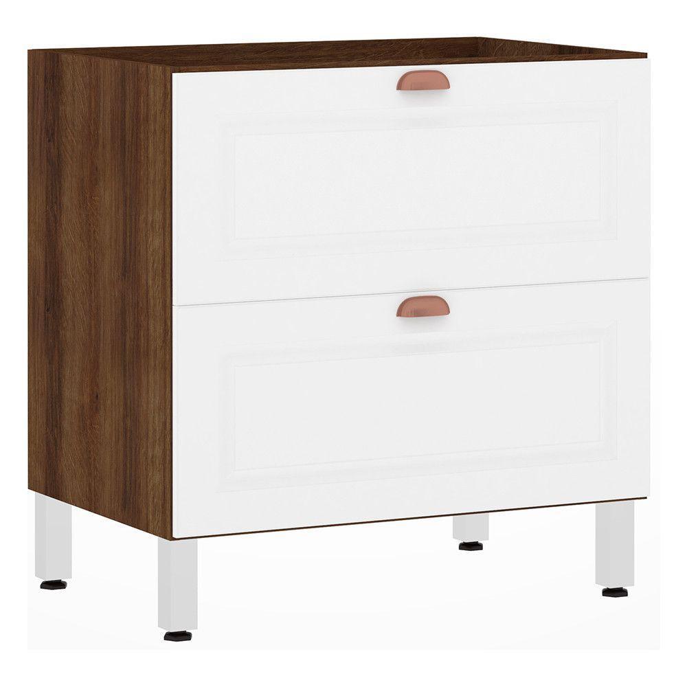 Balcão Sem Tampo 80cm Misto Basculante Safir e Branco Pet - 1