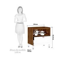 Balcão Sem Tampo 80cm Misto Basculante Safir e Branco Pet - 5