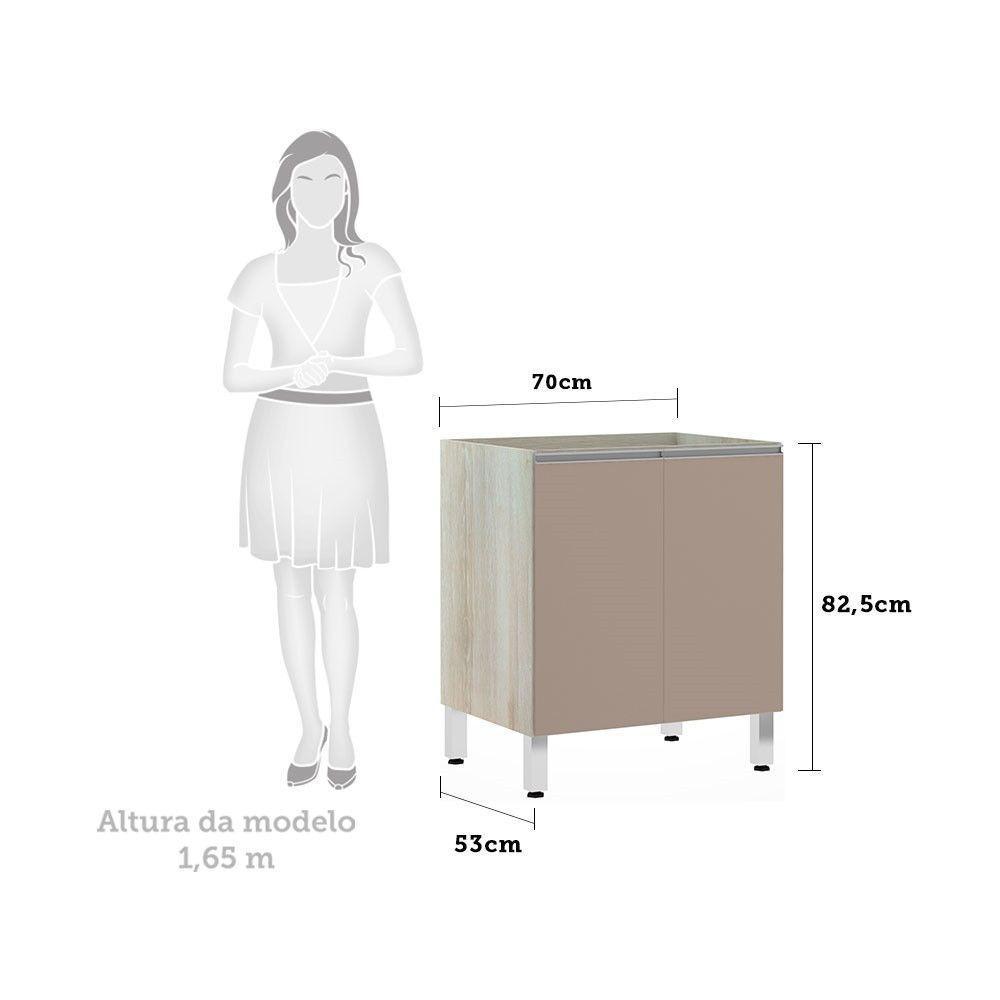 Balcão Sem Tampo 70cm Lis Legno Crem e Connect - 2