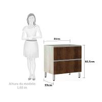 Balcão Sem Tampo 80cm Misto Basculante Lis Legno Crema Com