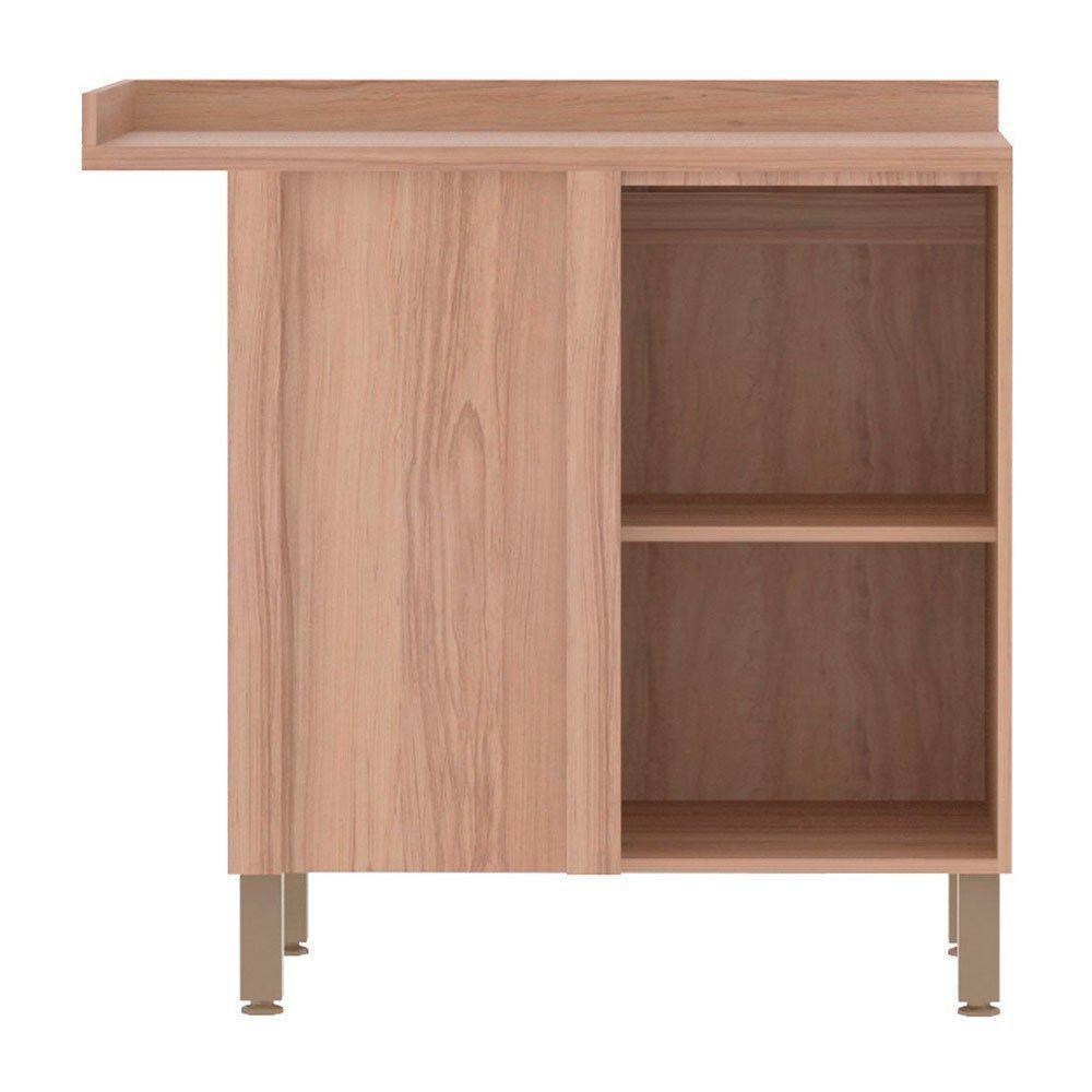 Balcão Luciane Canto Reto 1 Porta Com Tampo Vanilla/grafite - 2