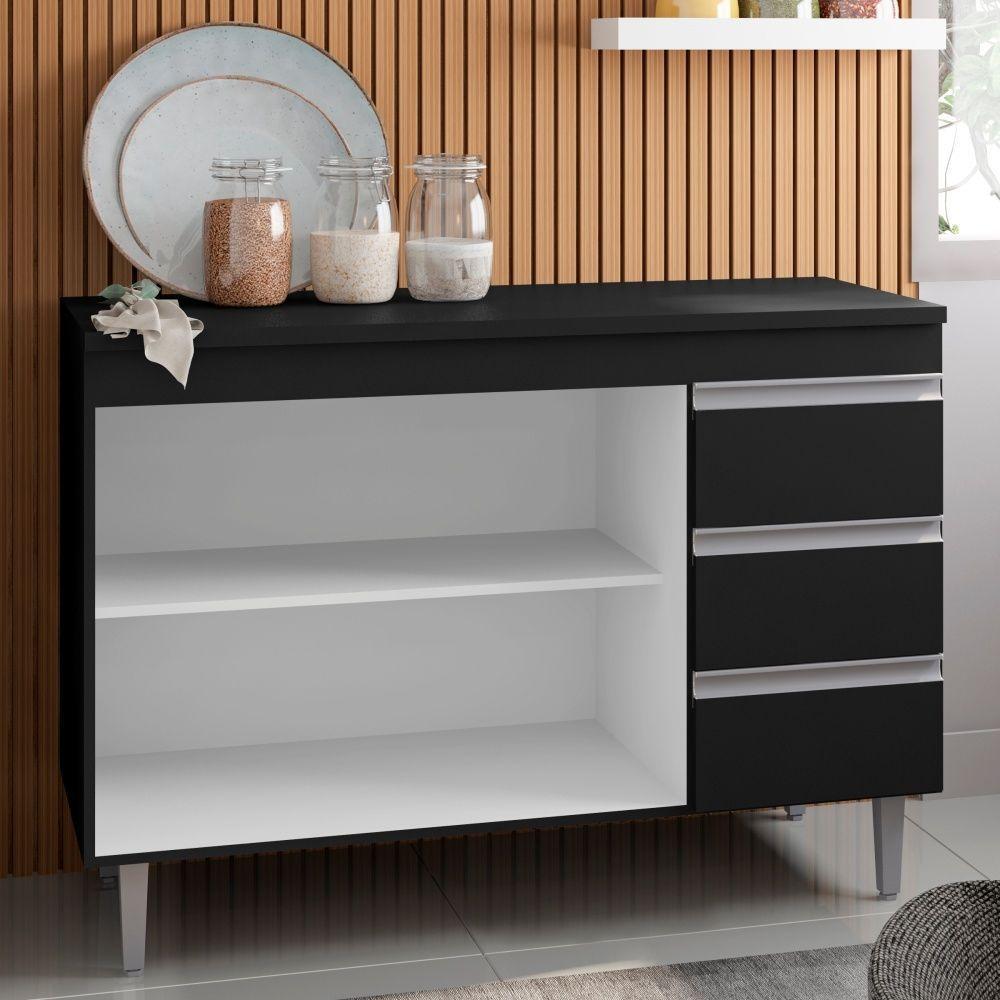 Balcão Anderson Preto Sem Tampo - 3