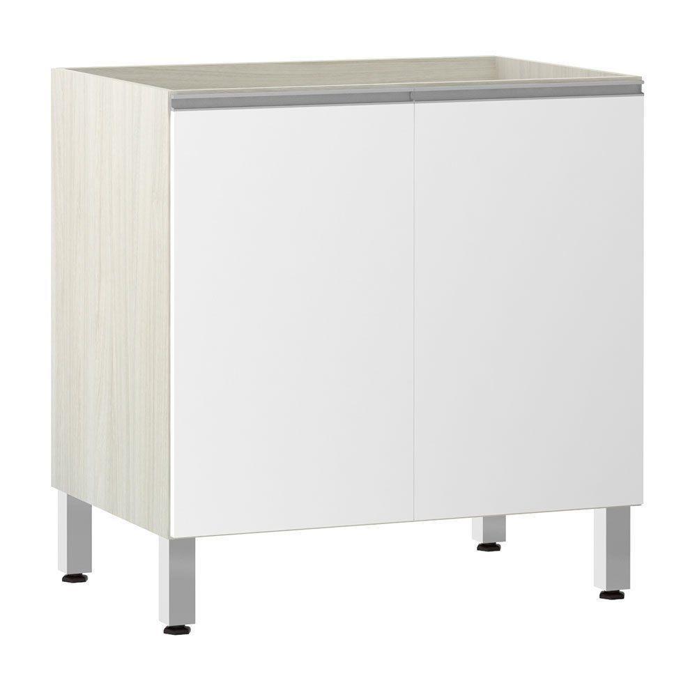 Balcão Sem Tampo 80cm Lis Legno Crem e Branco Mat - 1