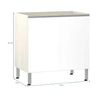 Balcão Sem Tampo 80cm Lis Legno Crem e Branco Mat - 2