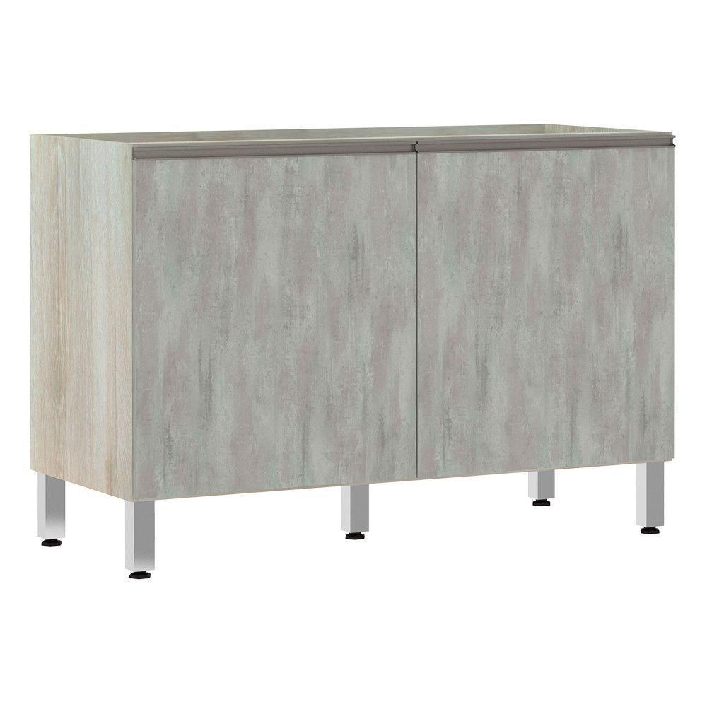 Balcão De Pia Sem Tamp 120cm Luci Legno Crem e Concreto - 1