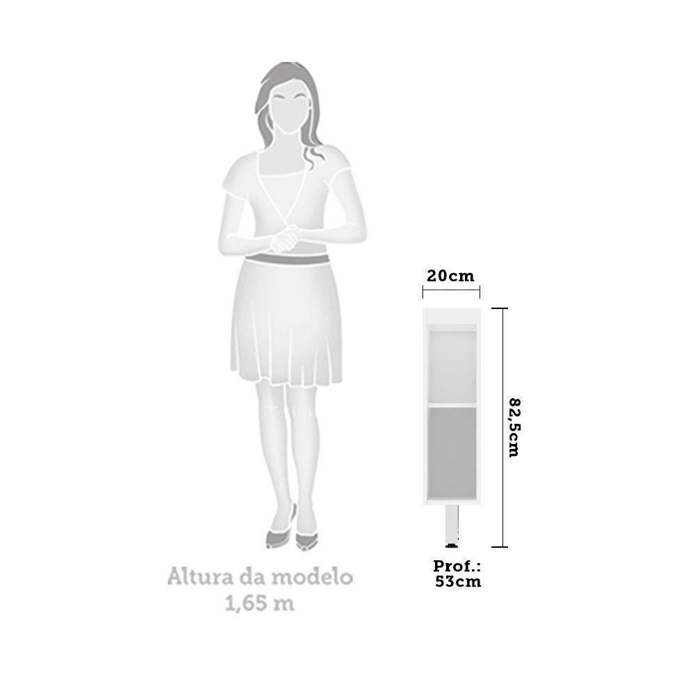 Balcão Sem Tampo 20cm Branco Com Cinza Puro - 3