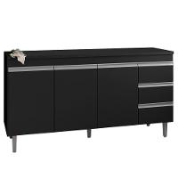 Balcao Para Pia 155 Cm 3 Portas Andreia Preto Reajl Preto - 1