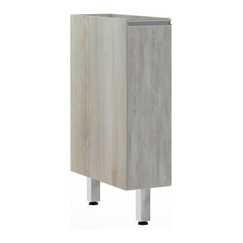 Balcão Sem Tampo 20cm Lis Legno Crem e Concreto - 1