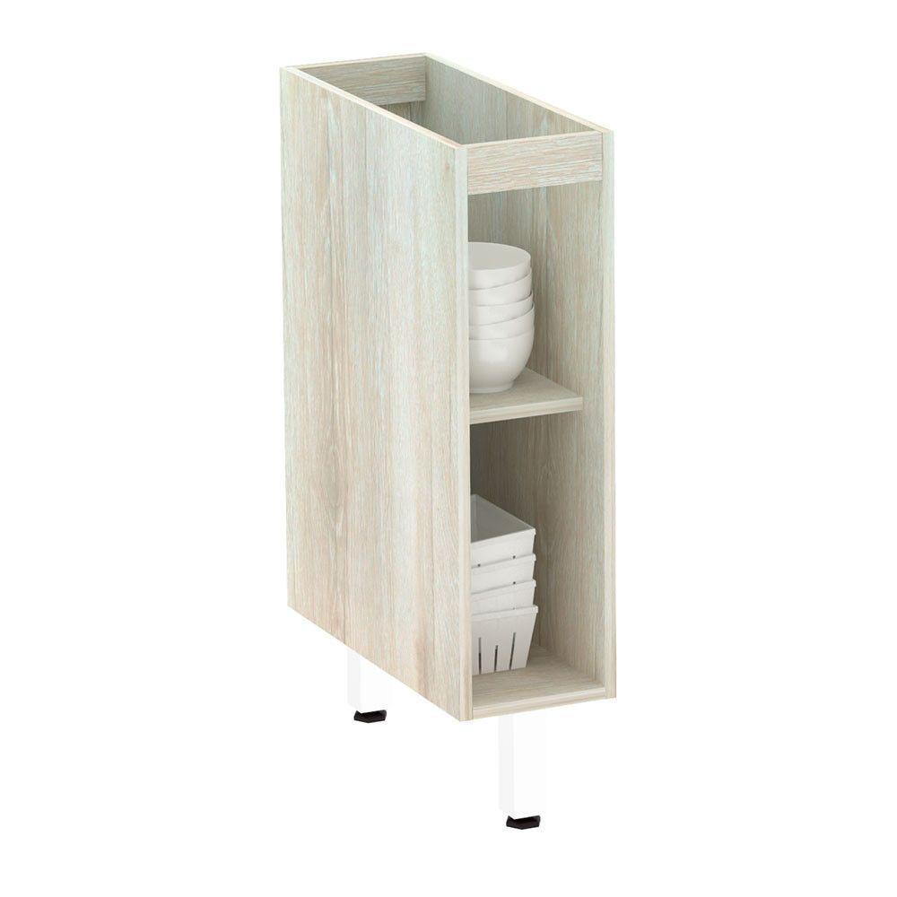 Balcão Sem Tampo 20cm Lis Legno Crem e Concreto - 3