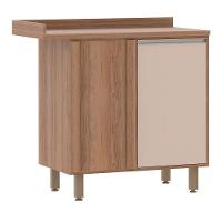Balcão e Tampo Canto Reto 95 Cm De Abrir 1 Prateleira Lari Vanill e Connect - 1