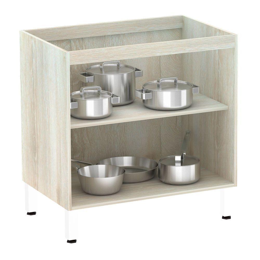 Balcão Sem Tampo 80cm Lis Legno Crem e Kashmir - 3