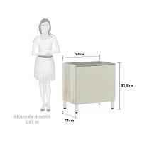 Balcão Sem Tampo 80cm Lis Legno Crem e Kashmir - 2