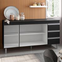 Bancada Tamires 1,5 Preto Sem Tampo - 3