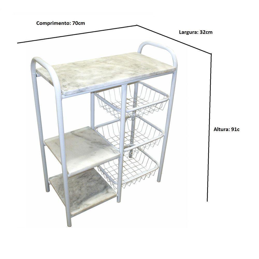 Fruteira Multiuso Com Pedra 65X32 Moura Branca - 2