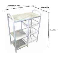 Fruteira Multiuso Com Pedra 65X32 Moura Branca - 2