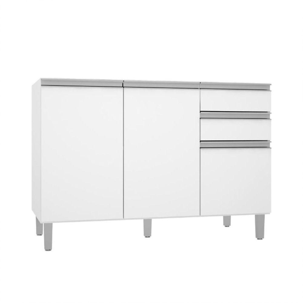 Balcão 3 Portas 2 Gavetas Para Cuba Evidence Branco - 1