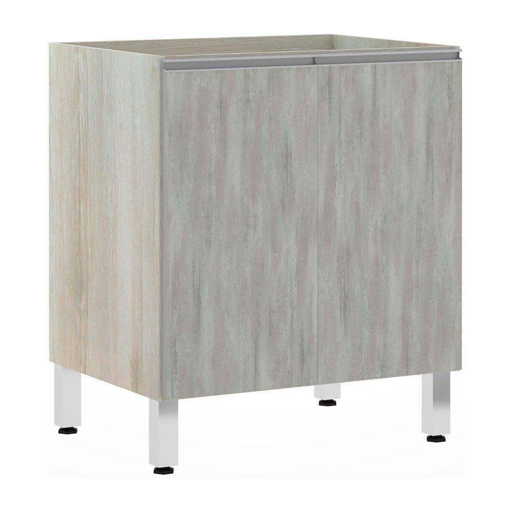 Balcão Sem Tampo 70cm Lis Legno Crem e Concreto - 1