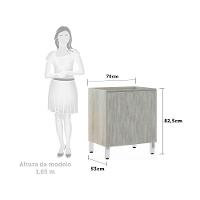 Balcão Sem Tampo 70cm Lis Legno Crem e Concreto