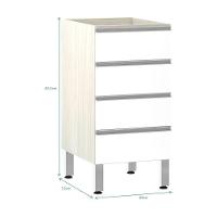 Balcão Sem Tampo 40cm Lis Legno Crem e Branco Mat - 2