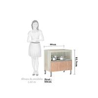 Balcão Sem Tampo 80cm Misto Basculante Lis Legno Crem e Cumaru - 3