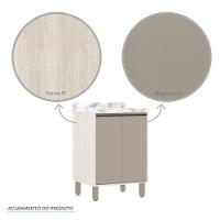 Balcão e Tampo 60 Cm De Abrir 1 Prateleira Com Mocca Laca - 2