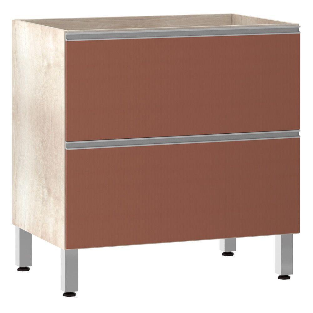 Balcão Sem Tampo 80cm Misto Basculante Lis Legno Crem e Gaia - 1