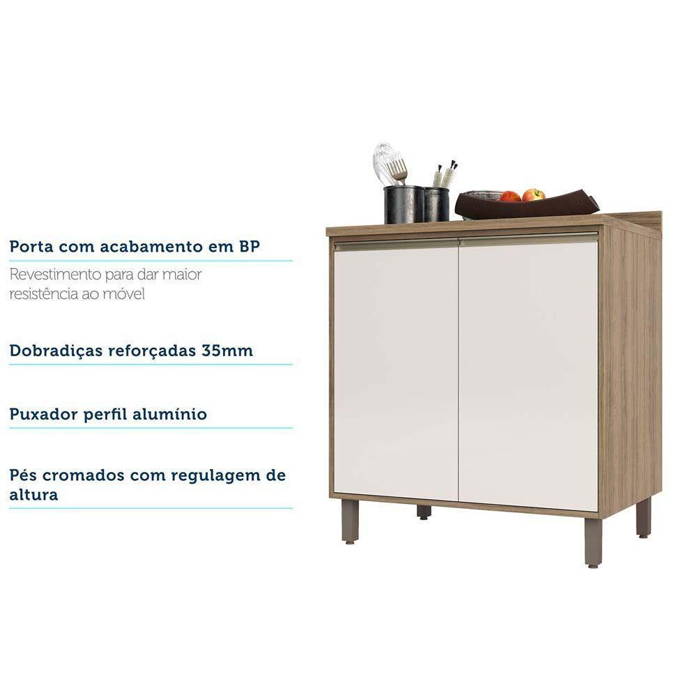 Balcão e Tampo 80 Cm De Abrir 1 Prateleira Mel Vanill e O - 2