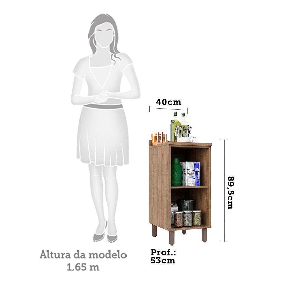 Balcão e Tampo 40 Cm De Abrir 1 Prateleira Lari Vanill e Connect - 3