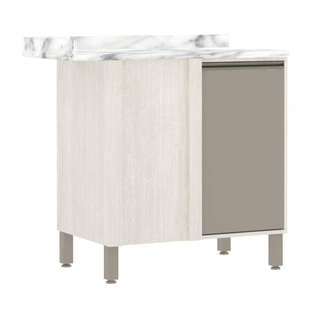 Balcão De Cozinha Com Tampo 95 Cm 1 Porta Linea Luciane Pátina Ff-mocca Laca - 1