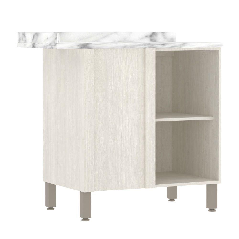 Balcão De Cozinha Com Tampo 95 Cm 1 Porta Linea Luciane Pátina Ff-mocca Laca - 3