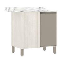 Balcão De Cozinha Com Tampo 95 Cm 1 Porta Linea Luciane Pátina Ff-mocca Laca - 1