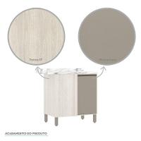 Balcão De Cozinha Com Tampo 95 Cm 1 Porta Linea Luciane Pátina Ff-mocca Laca - 2