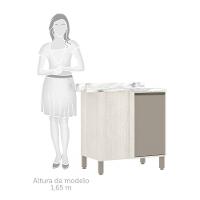 Balcão De Cozinha Com Tampo 95 Cm 1 Porta Linea Luciane Pátina Ff-mocca Laca - 6