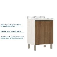 Balcão De Cozinha Com Tampo 60 Cm 2 Portas Linea Luciane Pátina Ff-avelã Ff