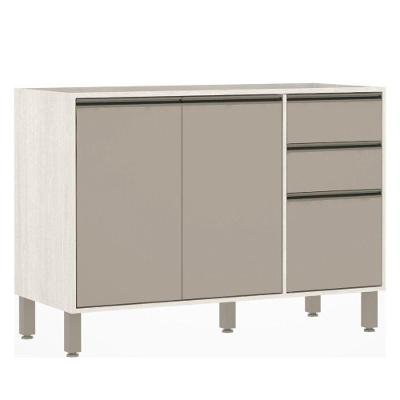 Balcão De Pia Para Cozinha 120 Cm 2 Portas Linea Luciane Pátina Ff-mocca Laca