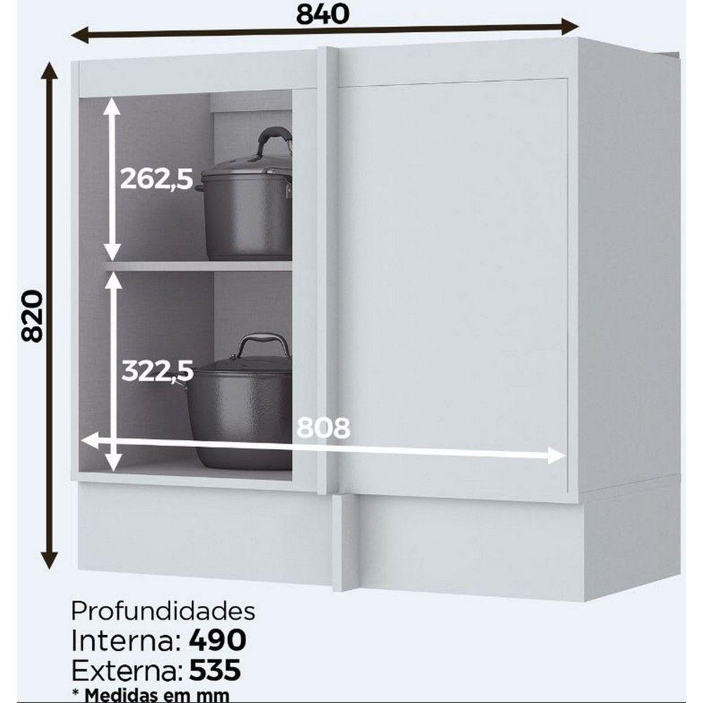 Balcão C361 Canto Reto Com 1 Porta Henn Branco - 2
