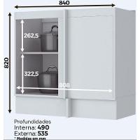 Balcão C361 Canto Reto Com 1 Porta Henn Branco - 2