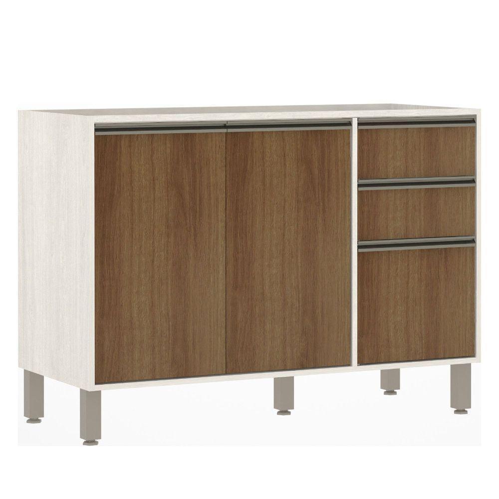 Balcão De Pia Para Cozinha 120 Cm 2 Portas Linea Luciane Pátina Ff-avelã Ff - 1